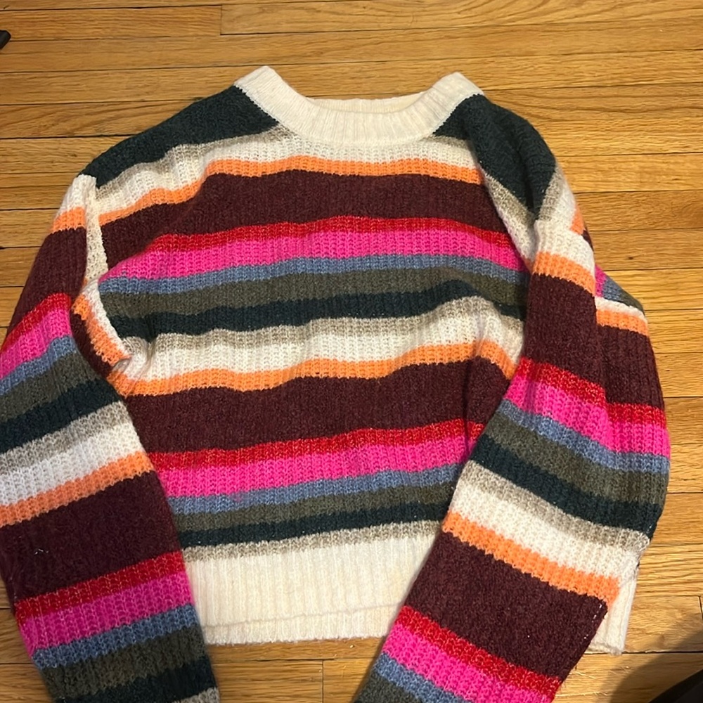 rainbow striped american eagle sweater